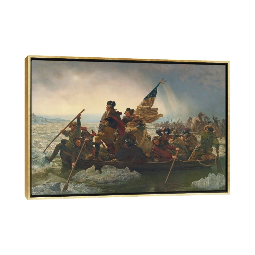 iCanvas "Washington Crossing The Delaware River (25th December 1776), 1851" by Emanuel Gottlieb Leutze Framed Canvas Print
