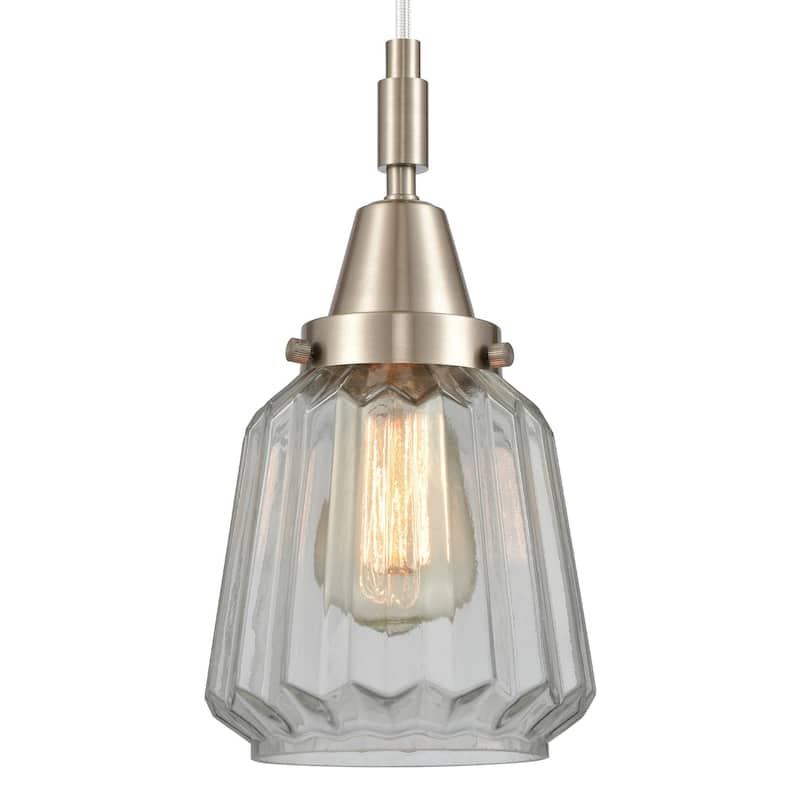 Innovations Lighting 447-1P-G142 Chatham 7" Wide Mini Pendant with - Brushed Satin Nickel
