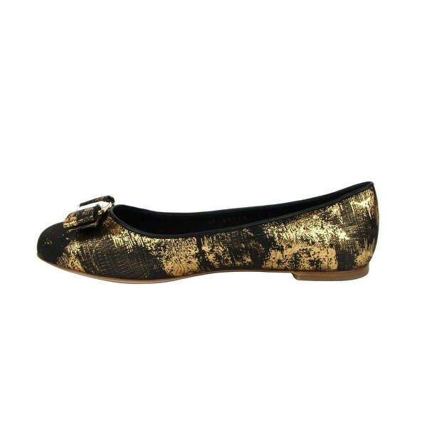 black fabric ballet flats