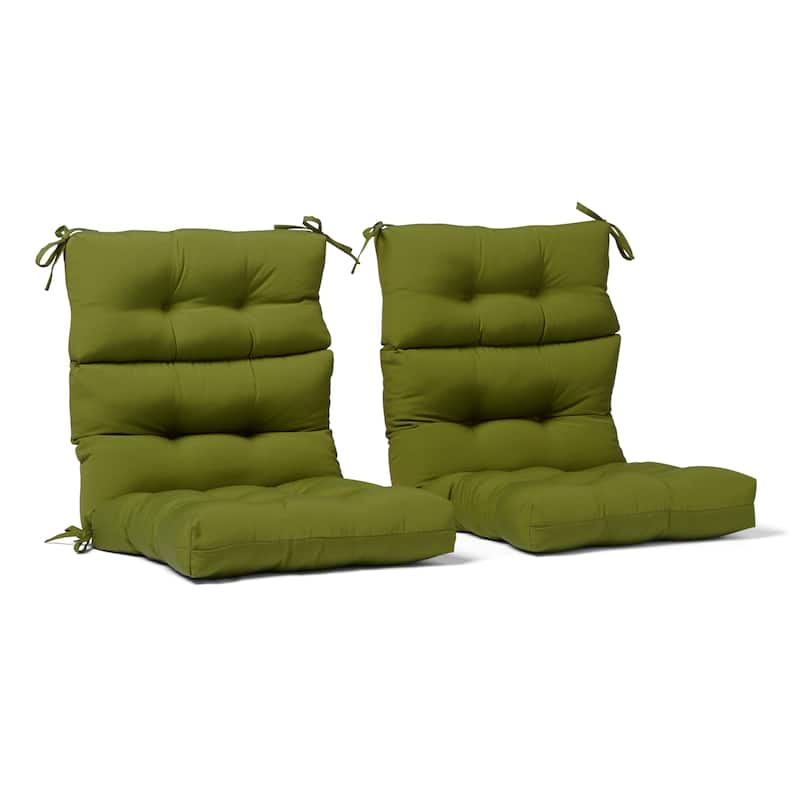 44-in x 22-in Solid Color Outdoor High-back Chair Cushions (Set of 2) (Cushions Only) - Savannah Green