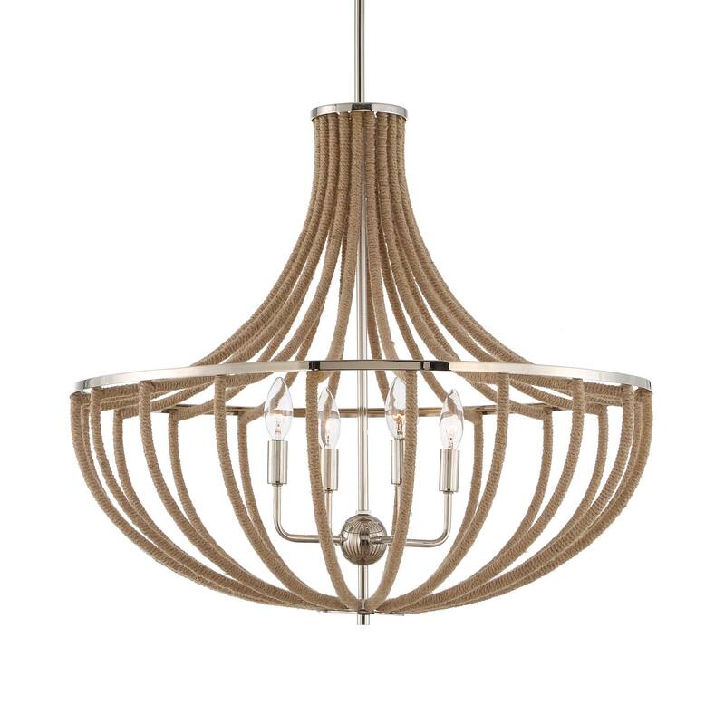 Uttermost Lovelock 4 Light Rope Empire Chandelier - 27.5"W x 27.5"D x 24.25"H