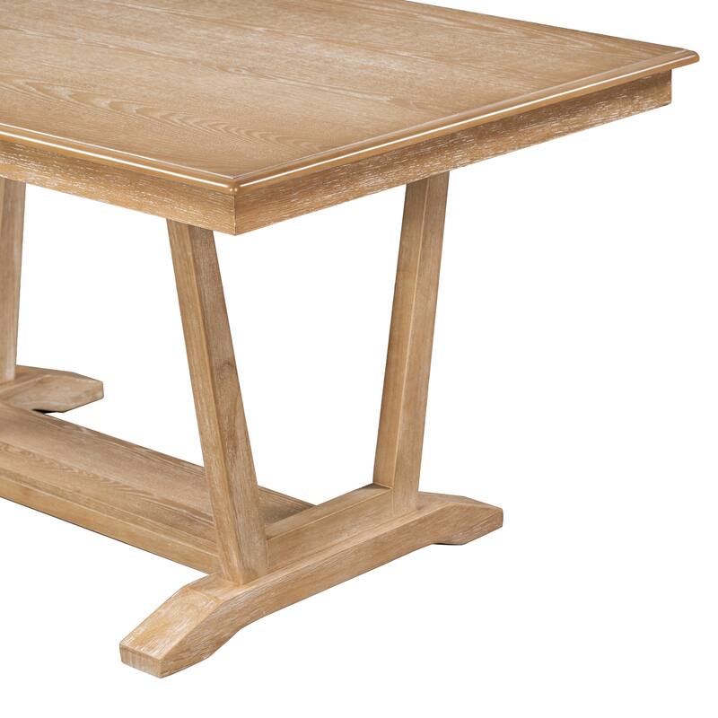 5-Piece Wooden Dining Table Set with 59" Rectangular Table & 4 Chairs