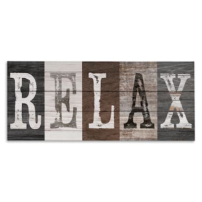 Stupell Rustic Bathroom Relax Letters Canvas Wall Art Design By Susan Arnot