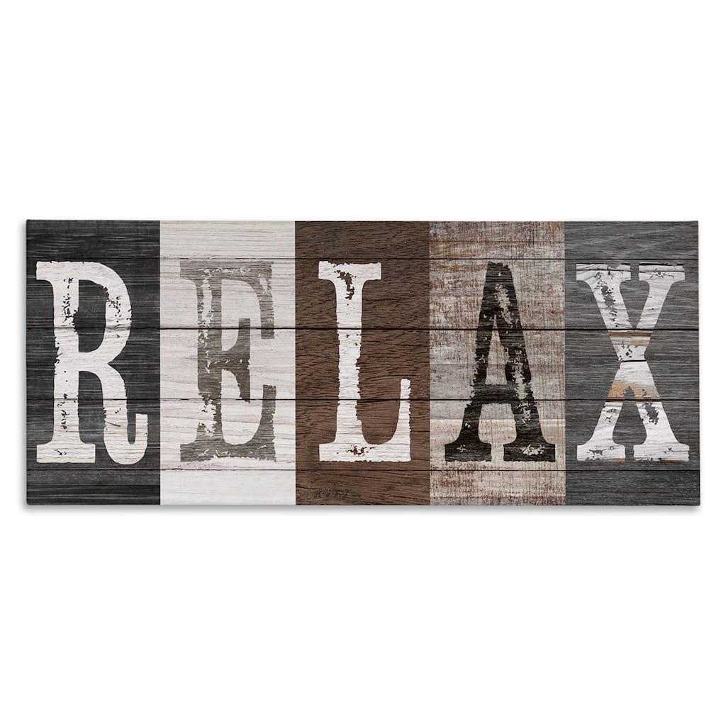 Stupell Rustic Bathroom Relax Letters Canvas Wall Art Design By Susan Arnot
