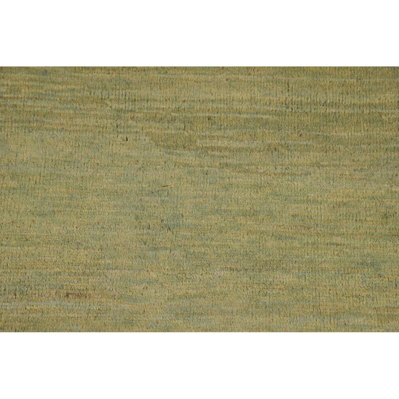 Light Green Modern Gabbeh Oriental Area Rug Handmade Wool Carpet - 4'11" x 6'7"
