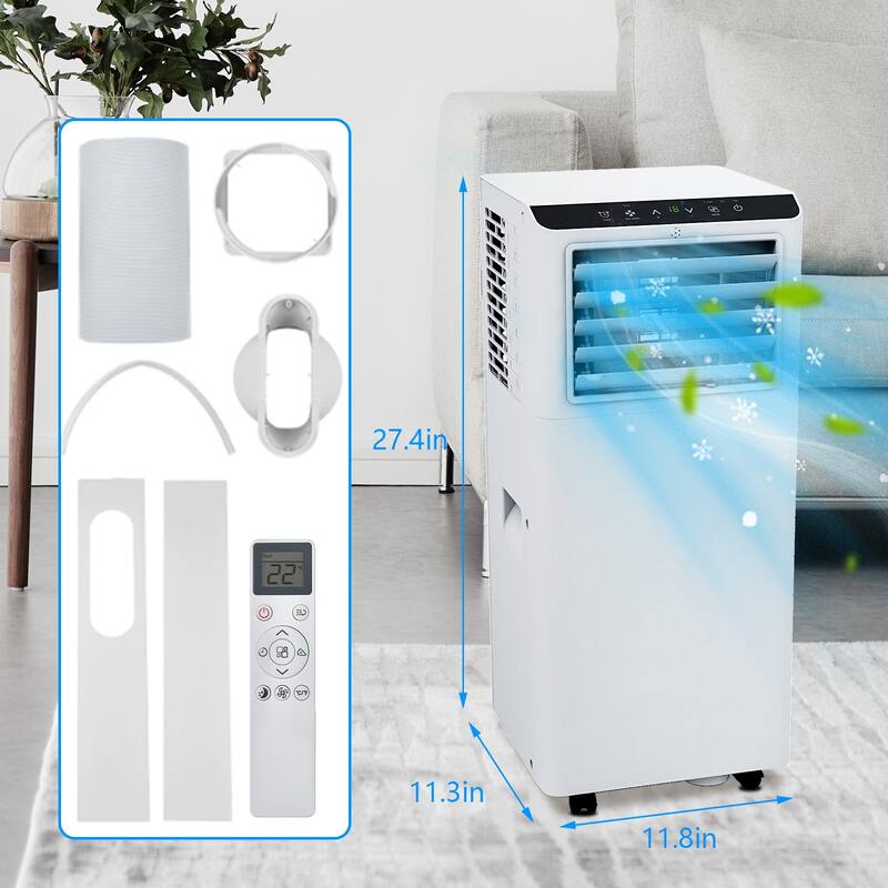 8000 BTU Portable Air Conditioners, Room up to 350 Sq. Ft, with Remote Control