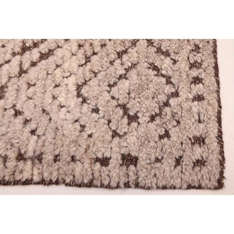 ECARPETGALLERY Hand-knotted Tangier Taupe Wool Rug - 5'4 x 7'6