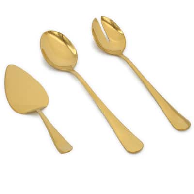 Elyon Hostess Serving Set Reflective Colored Stainless Steel 3 Pieces