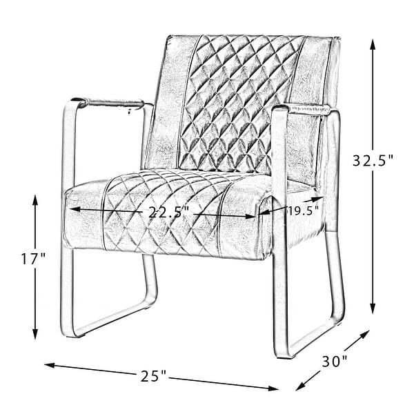 Lagashmid Century Modern Pu Leather Accent Armchair With Metal Base Set 