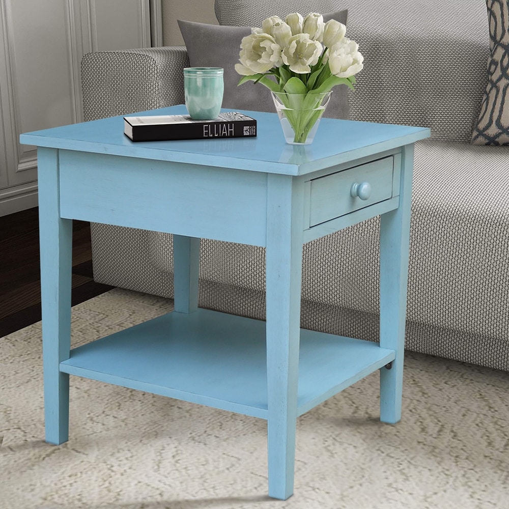 Light blue end shop table