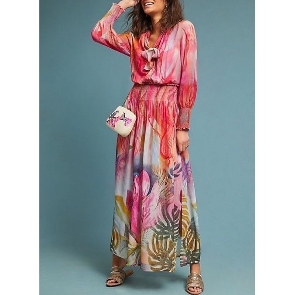 watercolor maxi dress