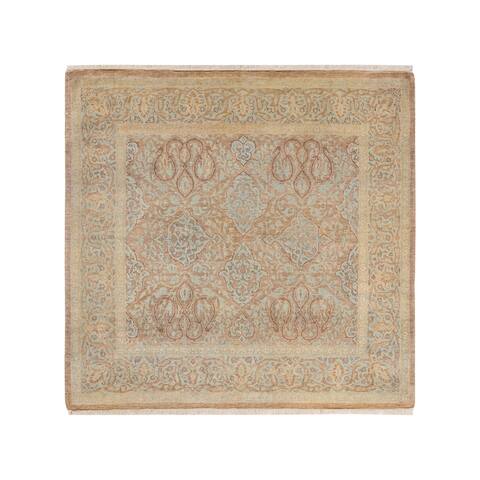 Overton One-of-a-Kind Hand-Knotted Traditional Oriental Mogul Brown Area Rug - 3' 9" x 4' 2"