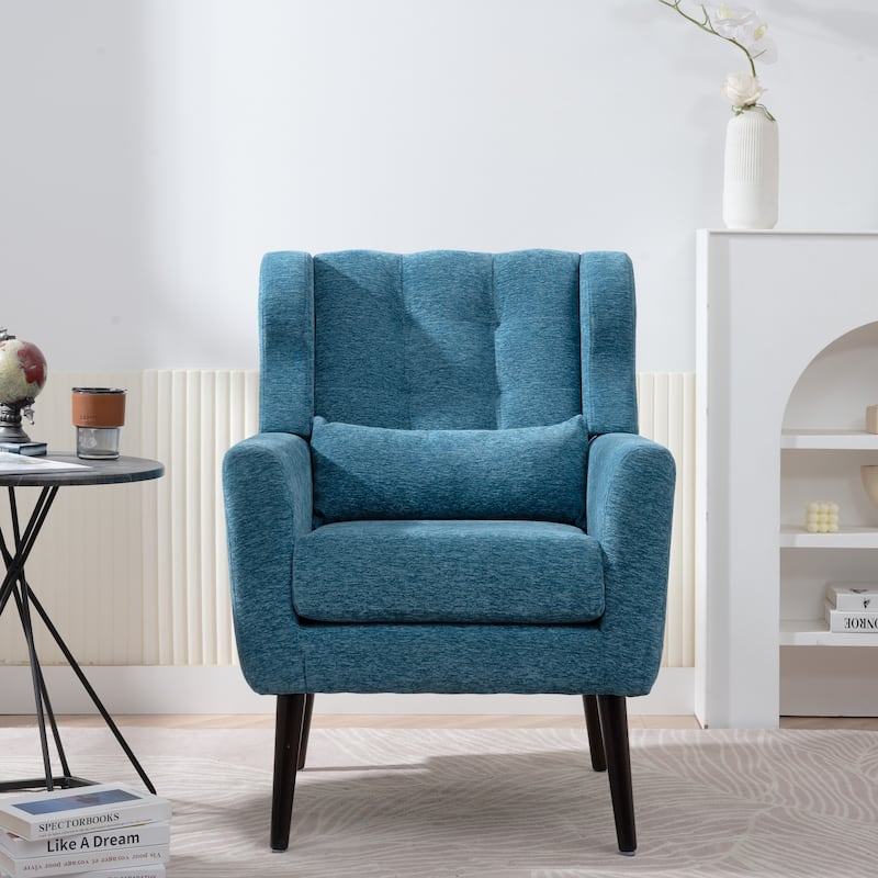 Modern Accent Chair,Chenille Arm Chairs for Living Room,Comfy Soft Padded Lounge Chair in Small Space, Bedroom