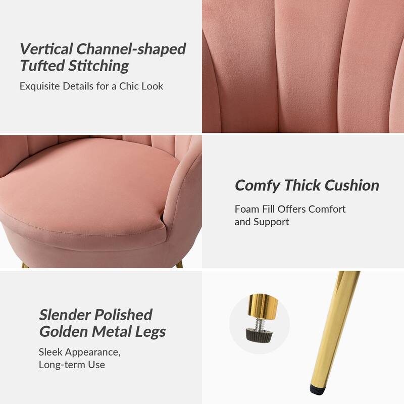 Xabier Cute Modern Upholstered Barrel Chair Accent Chair with Tufted Back Set of 2 by HULALA HOME