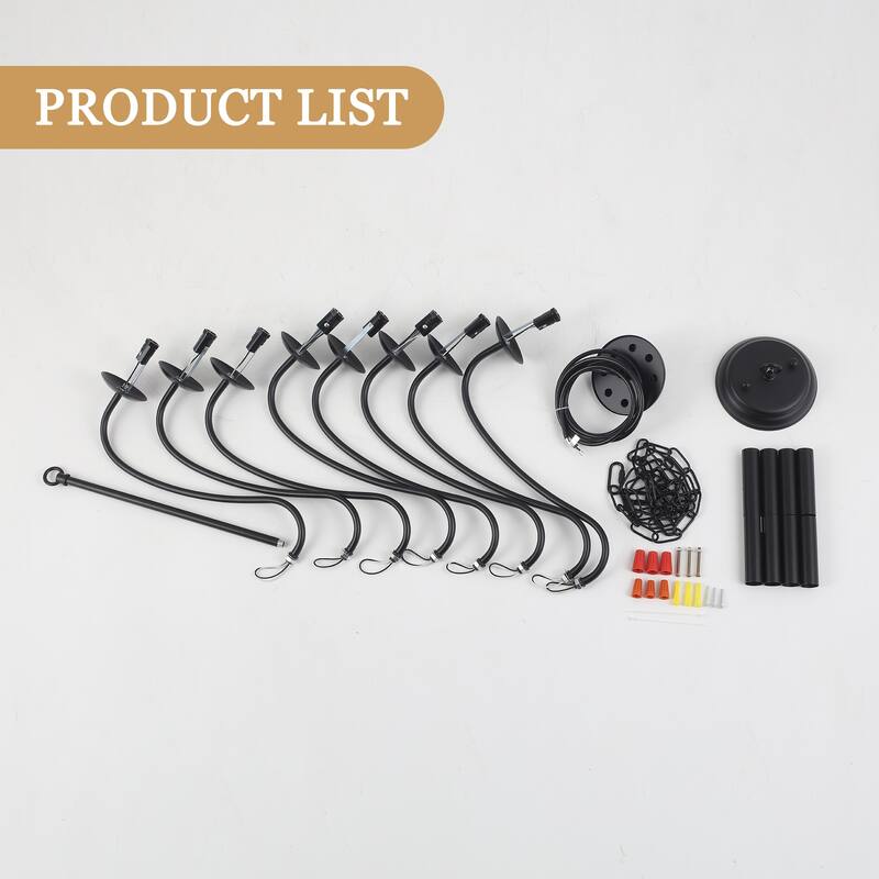 8-Light Farmhouse Candle Chandelier for Bedroom, Kitchen, Living Room and Foyer