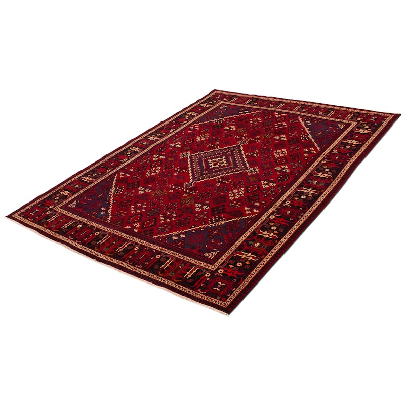 ECARPETGALLERY Hand-knotted Kayseri Red Wool Rug - 7'3 x 10'6