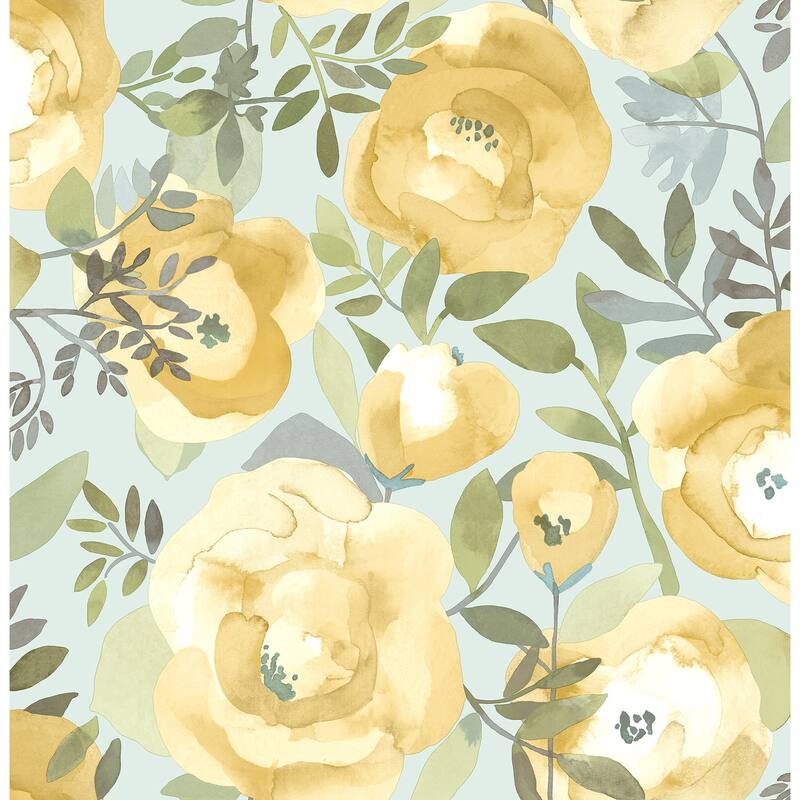 A-Street Prints Orla Yellow Floral Wallpaper