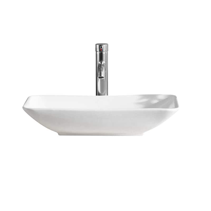 Fine Fixtures White Vitreous China Rectangle Vessel Sink