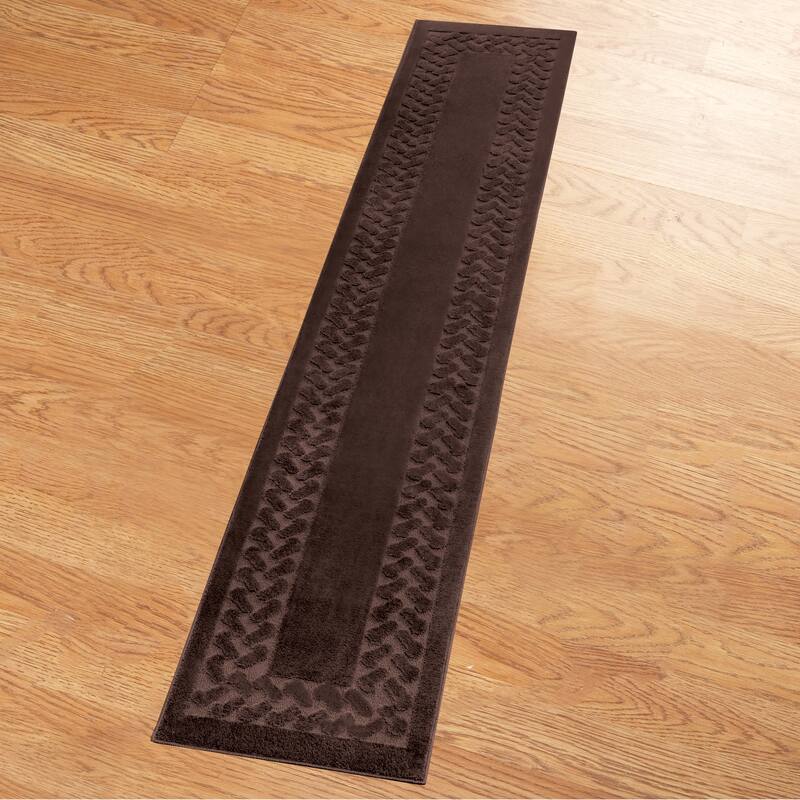 Herringbone Extra Long Hallway Runner Rug - Brown - 22" x 120"