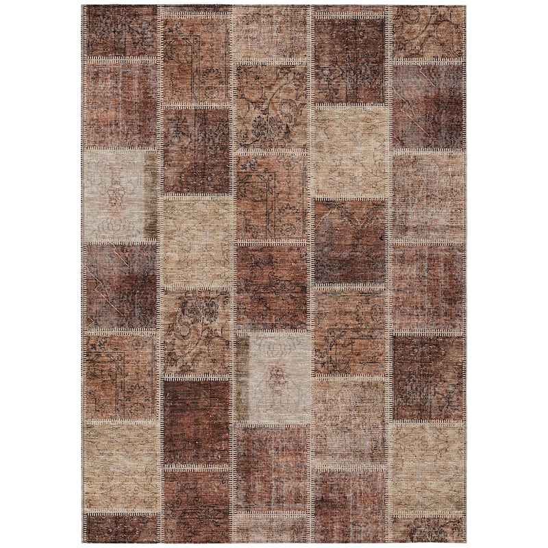 HomeRoots Patchwork Transitional Rectangle Outdoor Rug