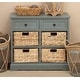 preview thumbnail 72 of 87, Cream, Teal, White or Brown Wood 2 Baskets and 1 Drawer Storage Unit - 16 x 13 x 28 30 x 13 x 28 - Teal Beige