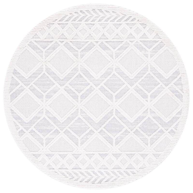 SAFAVIEH Handmade Marrakech Khanh Traditional Rug - 6'7" Round - Beige/Grey