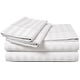 preview thumbnail 1 of 20, Luxury 500 Thread Count Egyptian Cotton Solid or Striped Sheet Set California King - White (Damask Stripe)