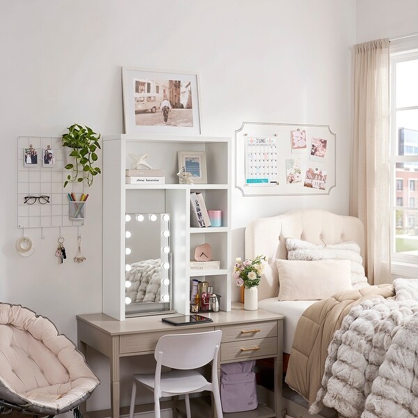 DormCo Yak About It® Extra Tall Thick - White Desk Bookshelf Hutch