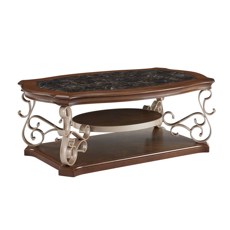 End table,marble paper top