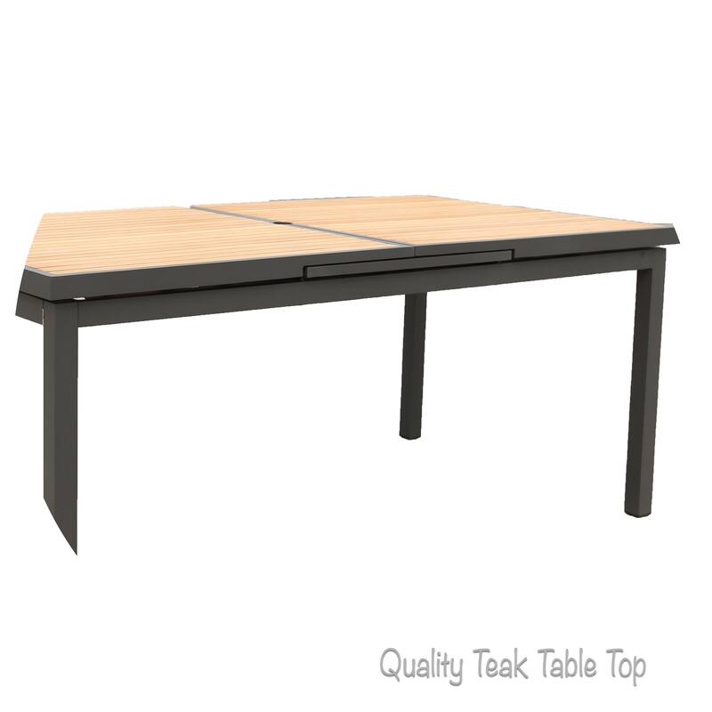 Galliano Dark Gray 9-Piece Aluminum Dining Set - N/A