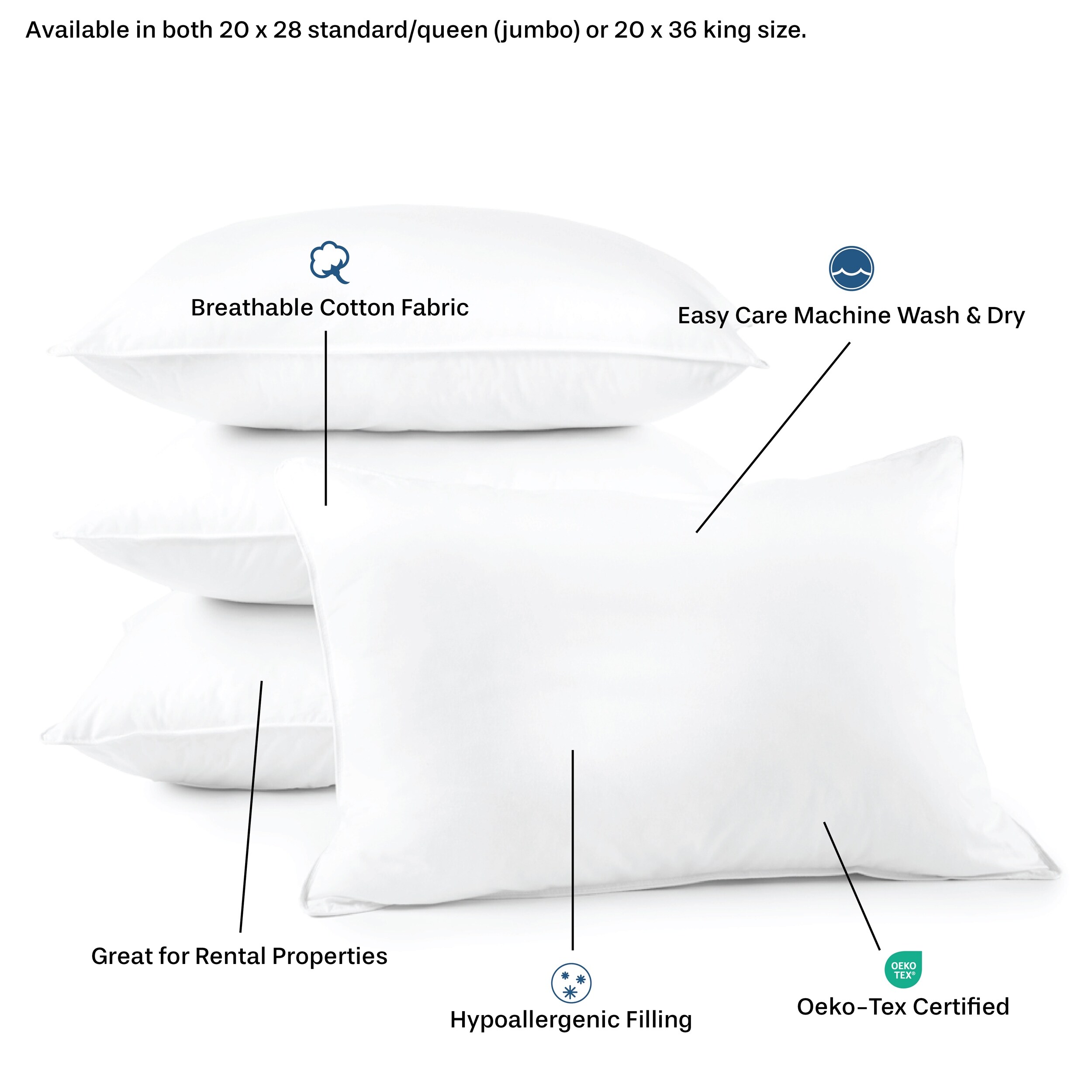 Eddie Bauer 4 Pack Soft Density Down Alternative Pillows Hypoallergenic Standard Queen Jumbo Size On Sale Bed Bath Beyond 39137556