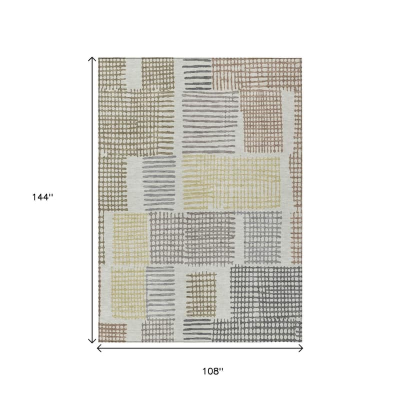 HomeRoots Geometric Transitional Rectangle Outdoor Rug