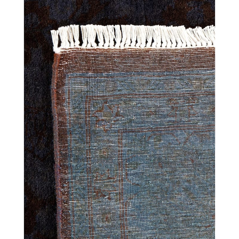 Overton Hand Knotted Wool Vintage Inspired Modern Contemporary Overdyed Purple Area Rug - 6' 1" x 9' 1"