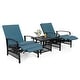 preview thumbnail 17 of 51, Outdoor Cushioned Chaise Lounge Adjustable Patio Reclining Lounge Chair, Recliner Lounge Chair & Bistro Table Set