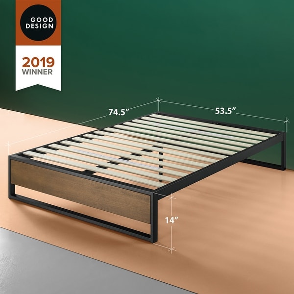 Priage by ZINUS GOOD DESIGN Winner 14 Inch Brown Metal and Wood