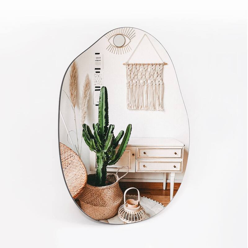 24 x 32 Irregular Wall Mounted Vanity Mirror Home Decorations Black - 24"x32"