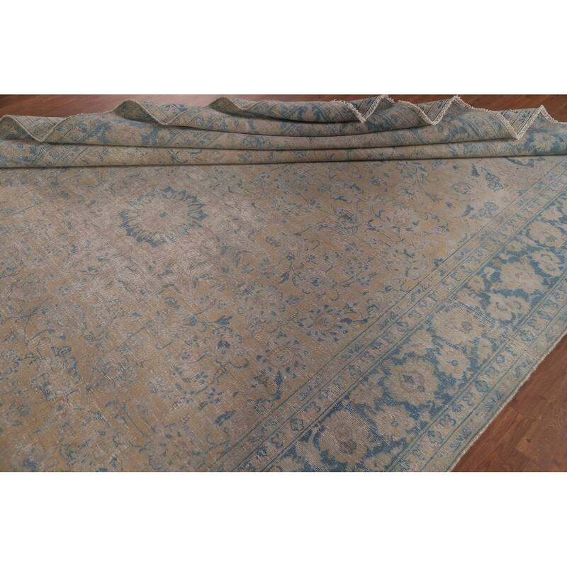 Distressed Najafabad Persian Antique Area Rug Hand-knotted Wool Carpet - 8'4" x 12'2"