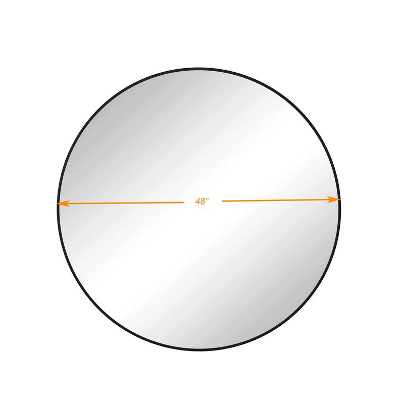 48 Inch Circular Mirror Metal Framed Round Mirror,Vanity Mirror - 48-in