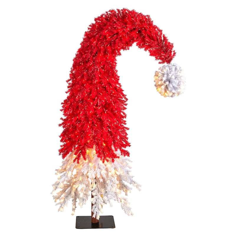 9' Holiday Red Santa's Hat Christmas Tree - 108