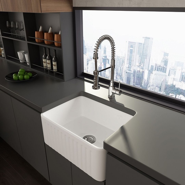 Eridanus Rio 24 In Reversible Farmhouse Apron Kitchen Sink Overstock 32192814