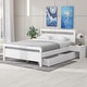 preview thumbnail 2 of 10, Queen Wooden Platform Bed with Drawers, Bedside Tables, and Headboard, White