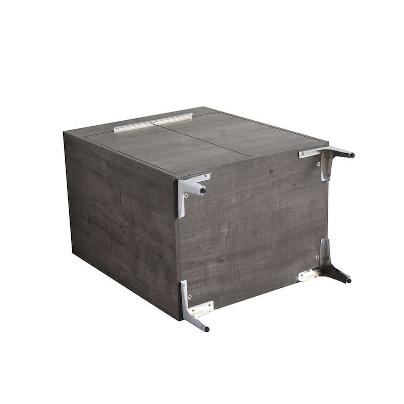 24" Single Vanity In Gray Oak Finish With Solid Surface Resin White Sink