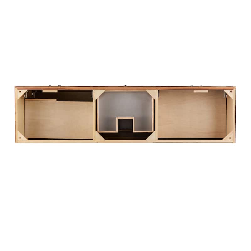 James Martin Vanities Linear 72" Double Vanity, Mid Century Walnut