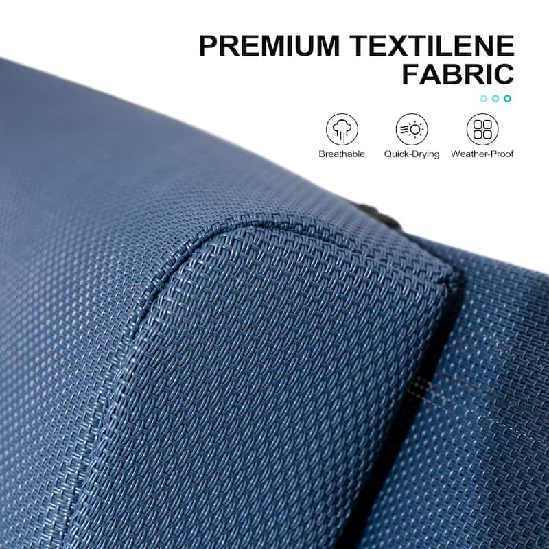 Crestlive Products Outdoor Adjustable Reclining Chaise Lounge Chair with Armrest