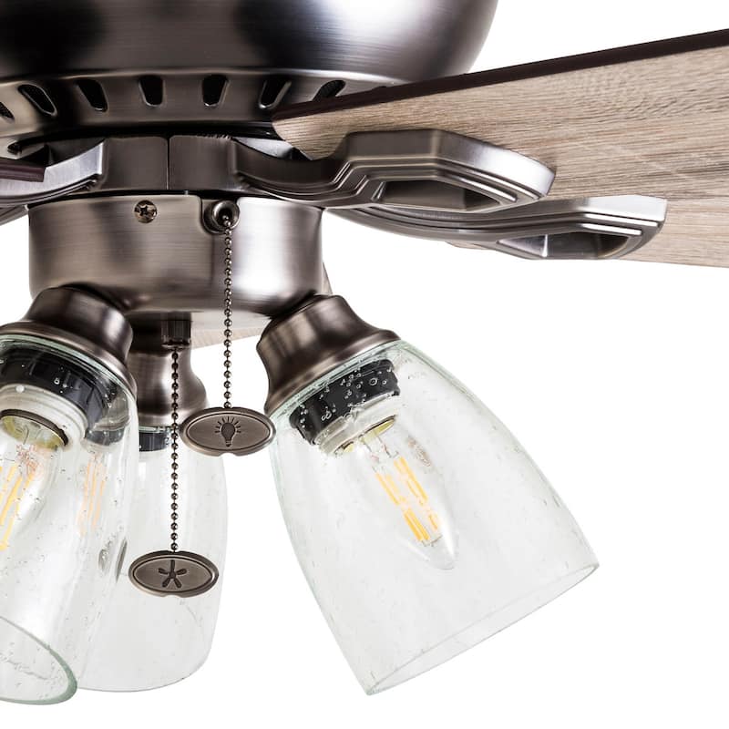 The Gray Barn Grumio Antique Pewter 52-inch Ceiling Fan with 5 Barnwood Blades