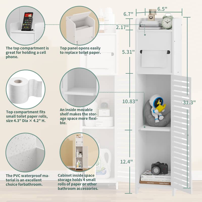 Freestanding Toilet Paper Holder Stand Over The Toilet Storage Cabinet Bathroom Storage Cabinet for Small Spaces