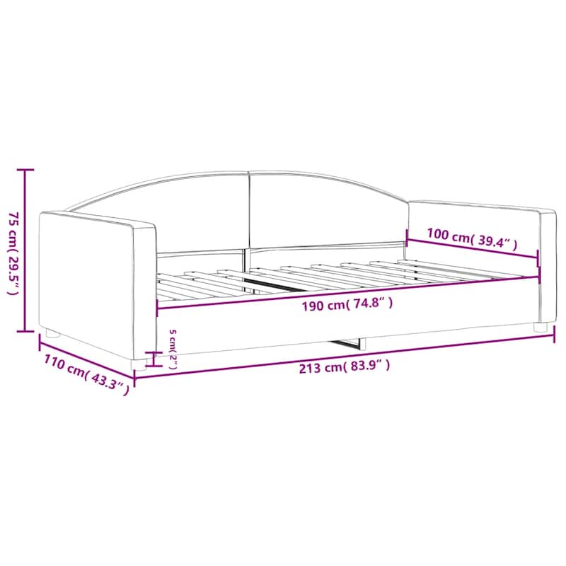 vidaXL Day Bed Upholstered Sleeper Sofa Bed for Bedroom Living Room Fabric