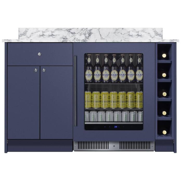 Summit MESA35 Turnkey Mesa 54" Wide Dry Bar - Blue / Glass