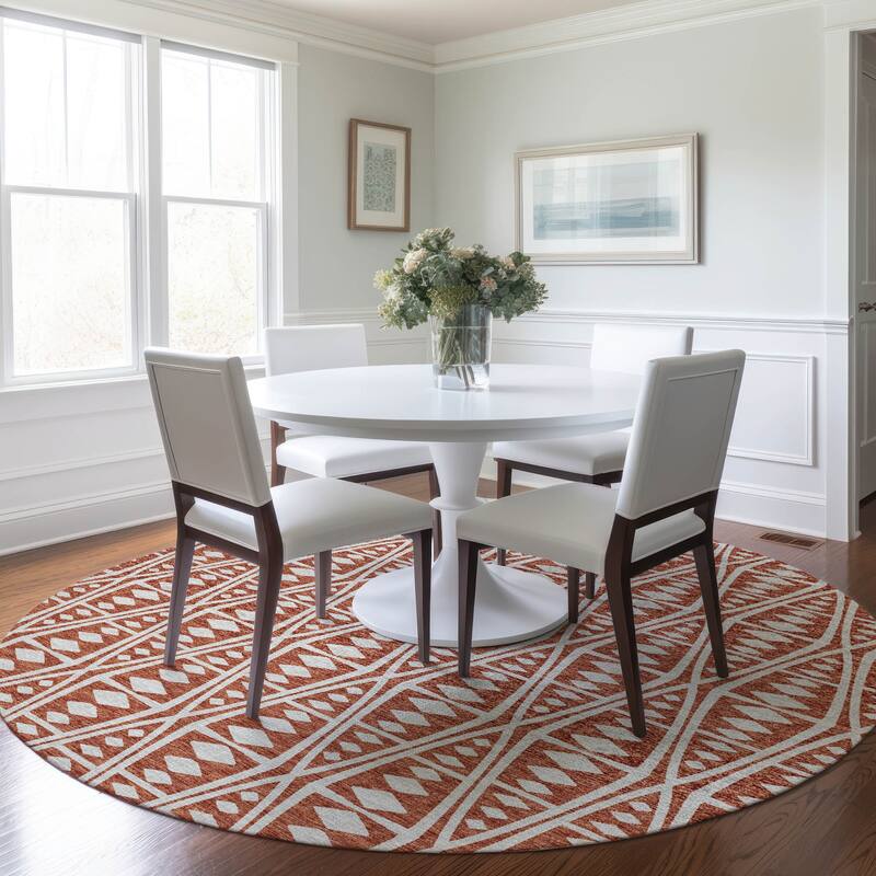 Premium Washable Super Soft Global Boho Mayfield Rug - Canyon - 8' x 8' - Round
