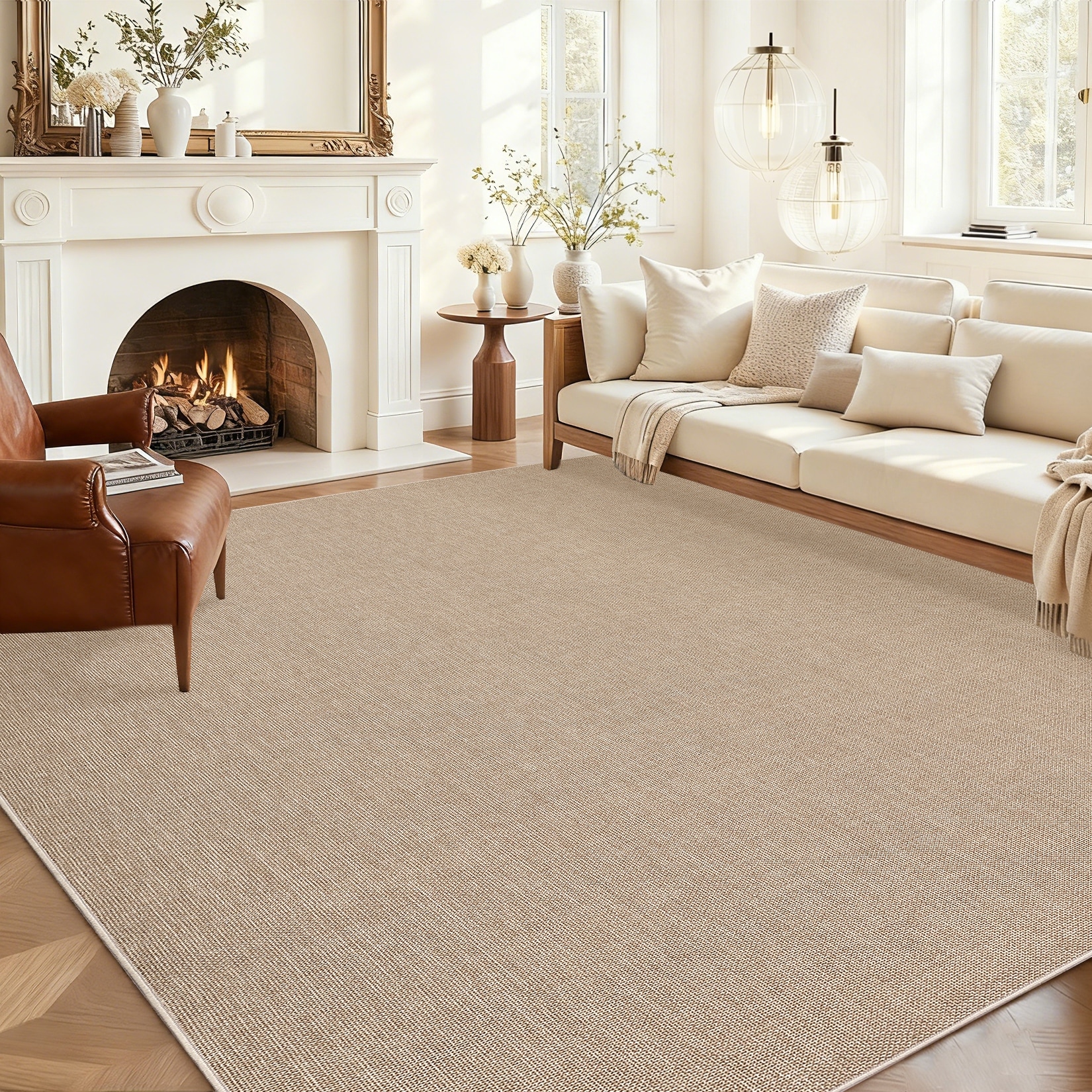 Garvee Crisp Grid Textured Modern Solid Area Rug